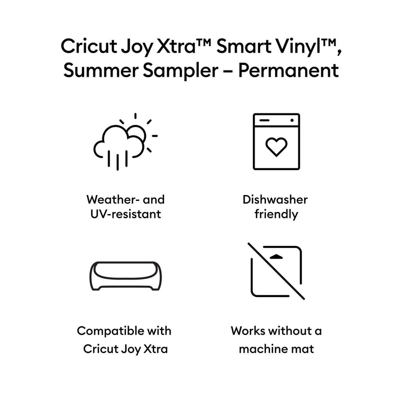 Cricut Joy Xtra™ Smart Vinyl™ – Permanent Sampler, Summer (3 ct).