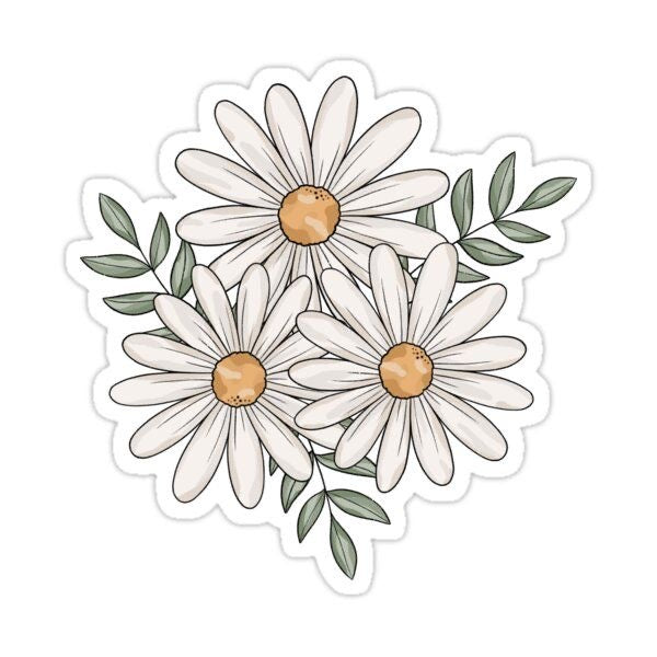 Sticker - Flower White
