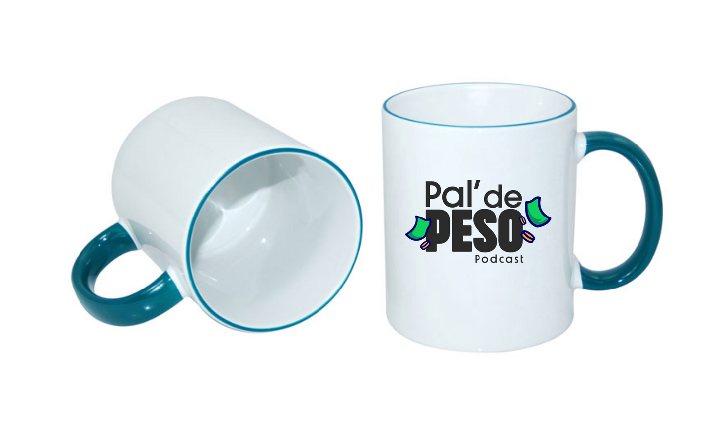 (PDPS) Taza personalizada - Borde Verde.
