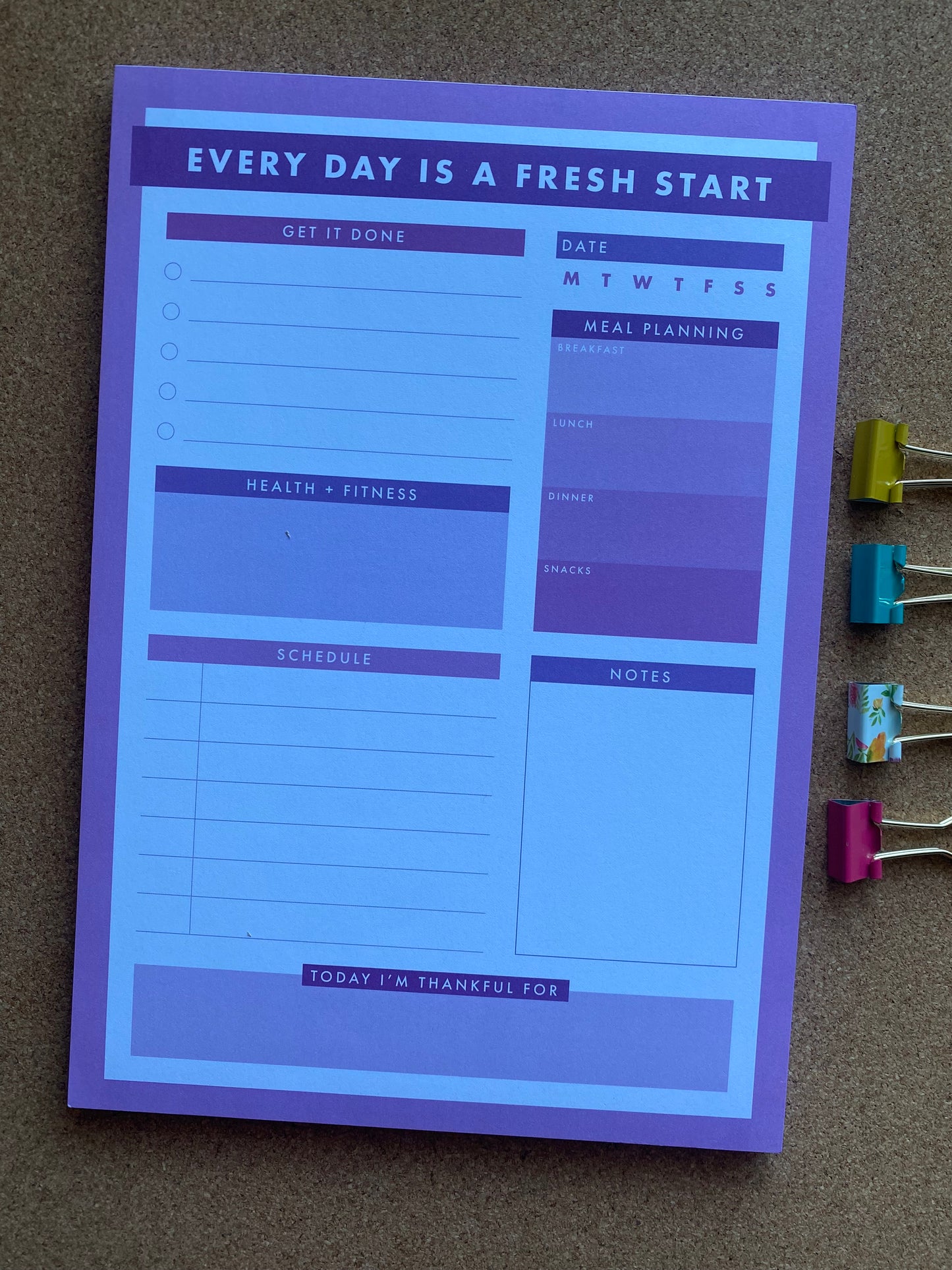 Purple / Pink - Pad 8.5 x 11, de 60 hojas.