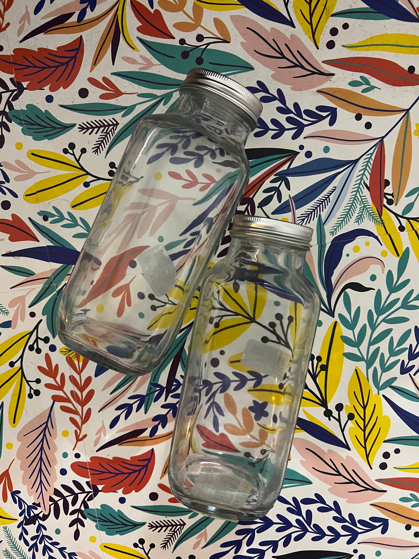 Dúo de frascos de cristal con tapa metálica — Storage Mini Set