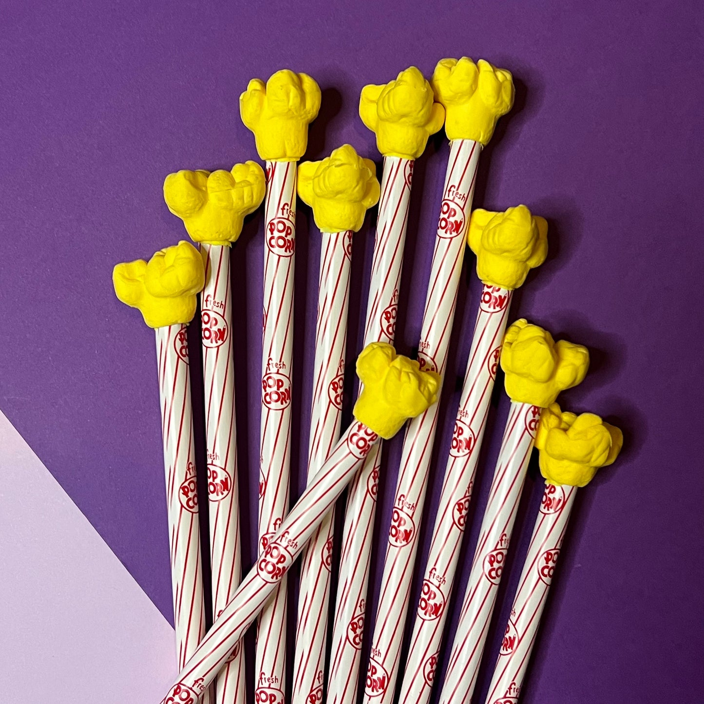 PopCorns, Pencil + Eraser.