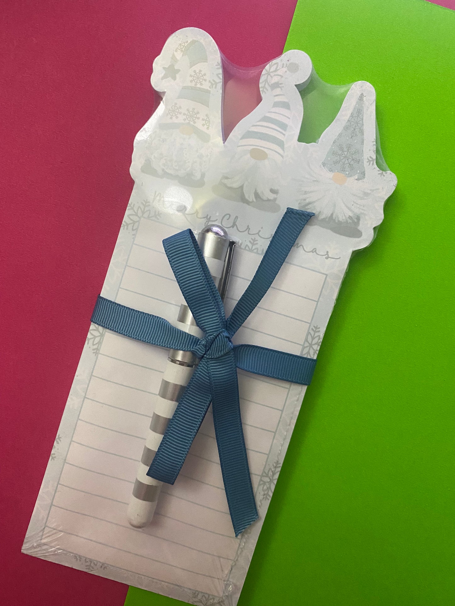 Notepad + Lapicero, Gnome Christmas Blue