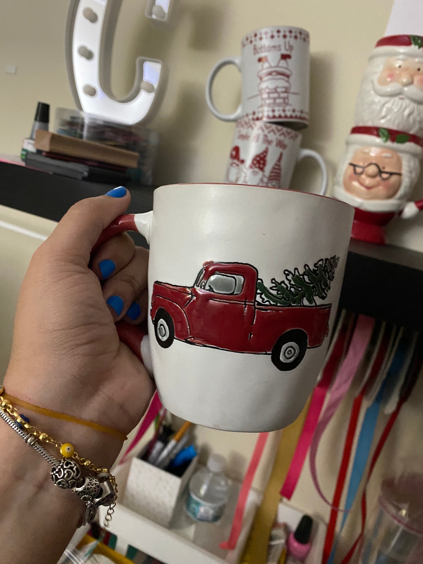 Christmas truck mug