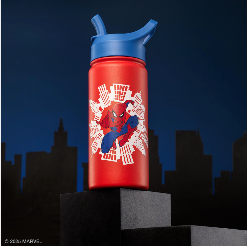 JoyJolt Botellas de Agua para Niños – Spider-Man – Pack 2 (16 oz / 473 mL)