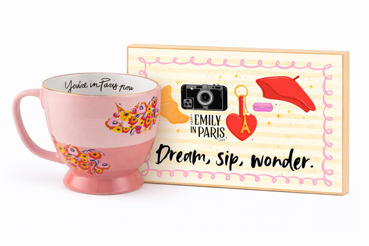 🗼 Set Paris Inspired – Taza 14.8 oz + Maderita Decorativa 7.25” x 5”