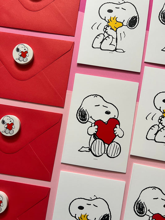 Snoopy Lovers – Set de 6 Tarjetas con Sobre y Borra