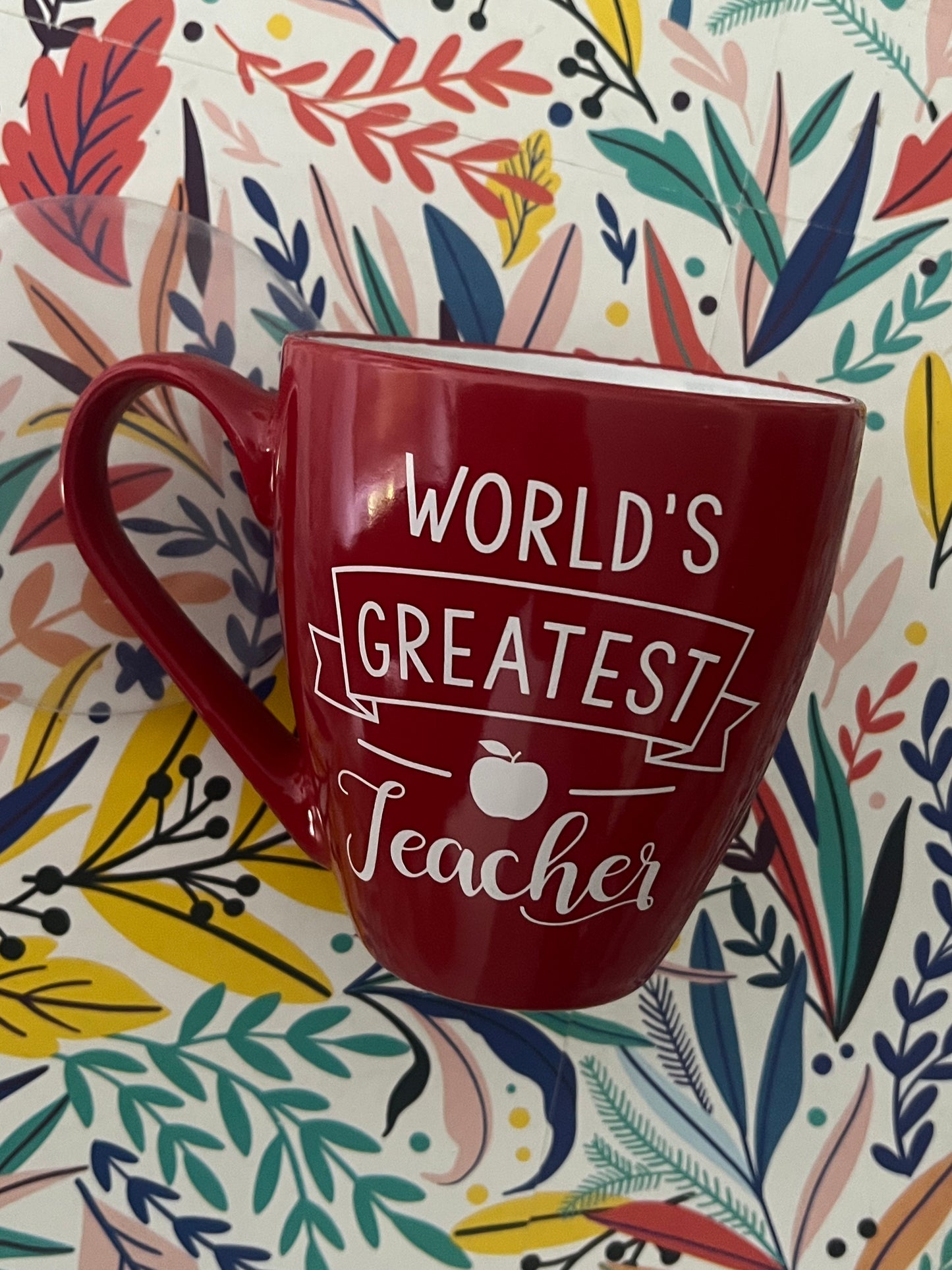 Taza “World’s Greatest Teacher” 🍎❤️ — Edición Flash