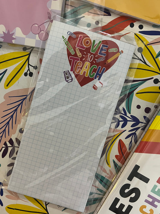 📚 Pad "Love to Teach" — Bloc de Notas para Escritorio
