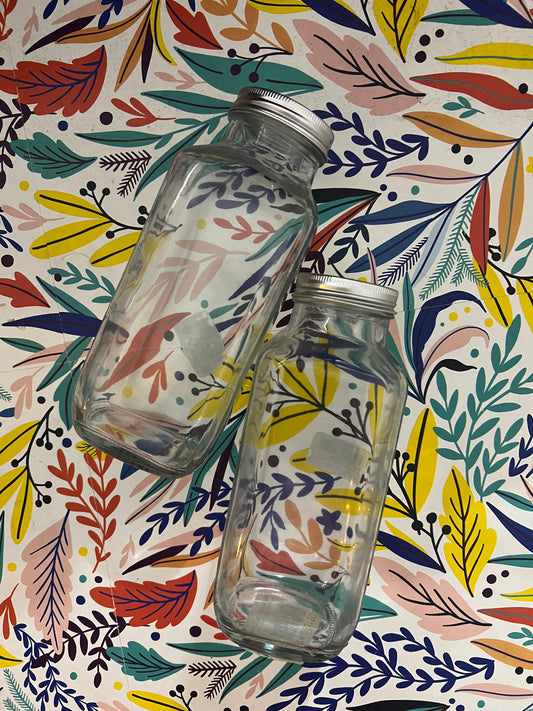 Dúo de frascos de cristal con tapa metálica — Storage Mini Set